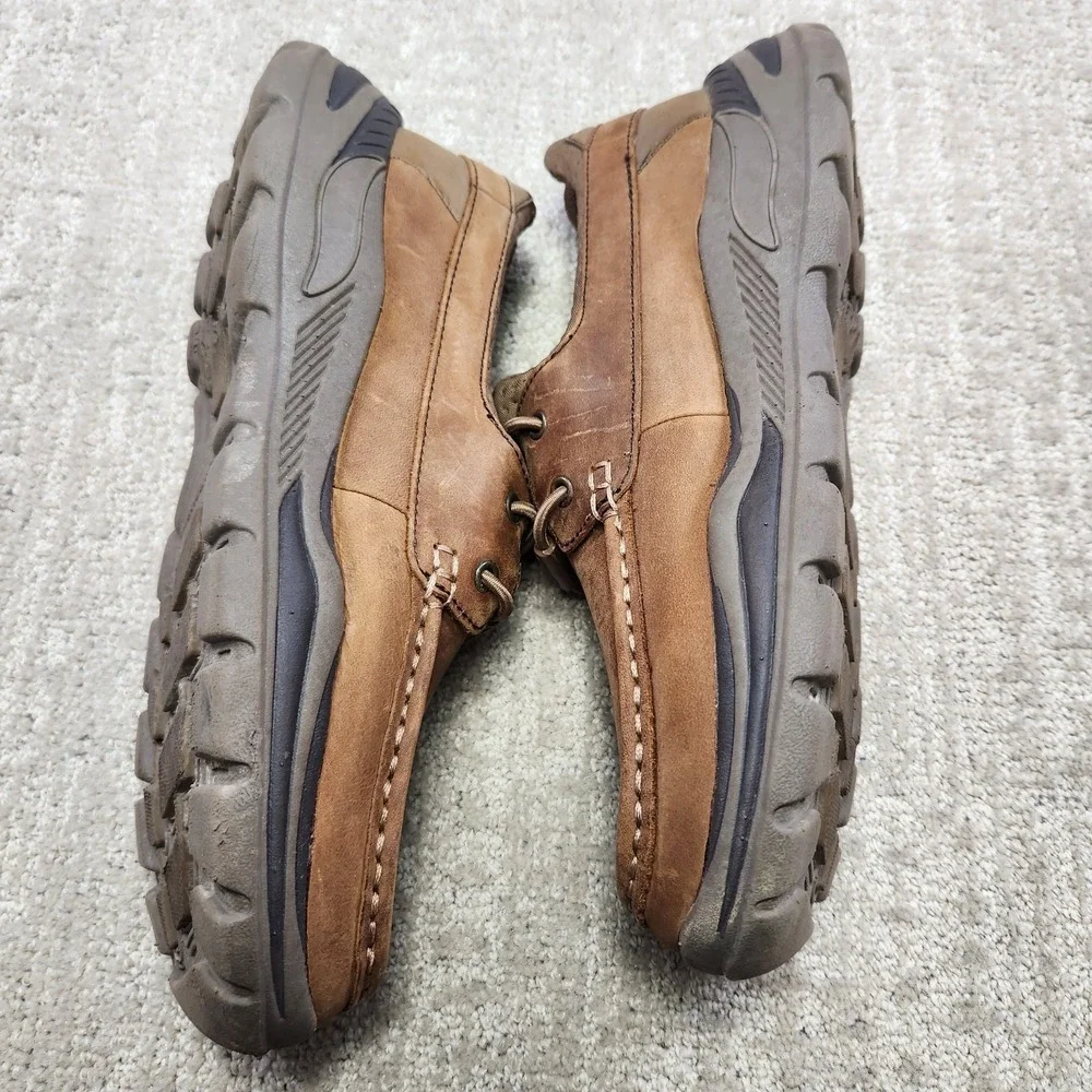 Skechers Arch Fit Motley Shoes Men's 7.5 Desert Brown Leather Hosco Boat 204179